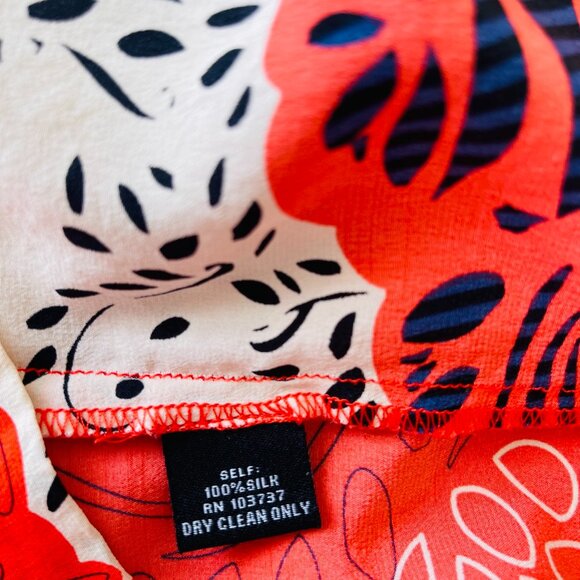 Julie Dillon Orange Asymmetrical Sundress Scoop Neck Sleeveless 100% Silk size 2 - Picture 13 of 13